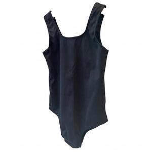 NEW PLANET SEA girl's ribbed one piece swim suit in black